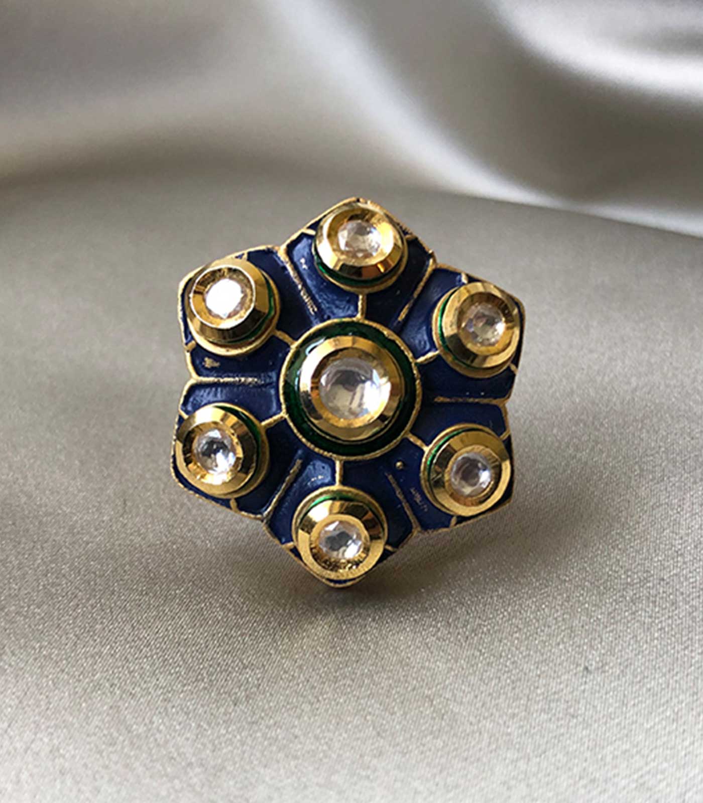 Sukkhi Spectacular Kundan Gold Plated Meenakari Ring Worn By Karisma K -  Sukkhi.com